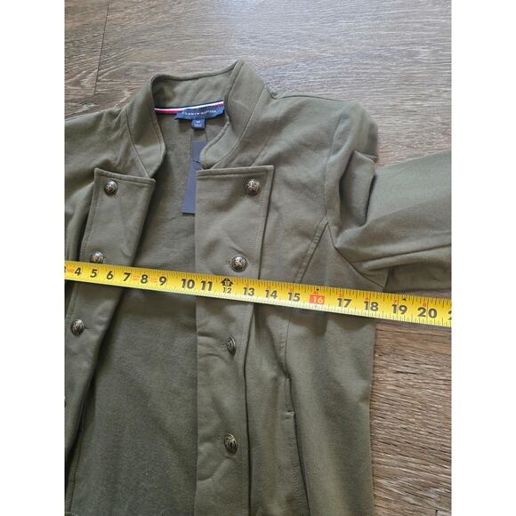 Tommy Hilfiger Olive Green Gold‑Button Field Jacket Military Style Size S NWT - Picture 9 of 9